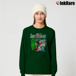 Women’s Shih Tzu Avengers Marvel Pet Parody Long-Sleeve Top in forest green | Sleek, Versatile, All-Season
