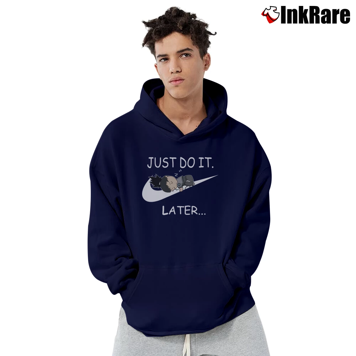 Men’s Shikamaru Just Do It Later Pullover Hoodie in navy | Cozy, Durable, Modern Fit