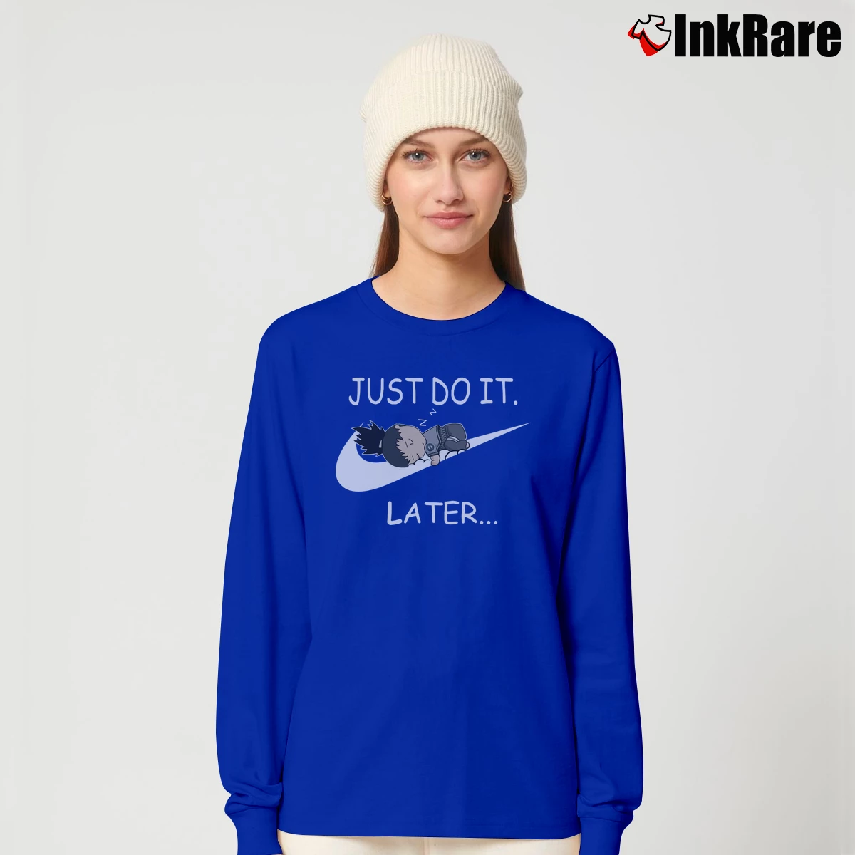 Women’s Shikamaru Just Do It Later Long-Sleeve Top in royal blue | Sleek, Versatile, All-Season
