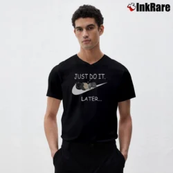 Men’s Shikamaru Just Do It Later V-Neck Tee in black | Sharp, Breathable, Everyday Staple