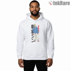 Shin Asakura Casual Street Style Anime Shirt on white hoodie for men graphic tee