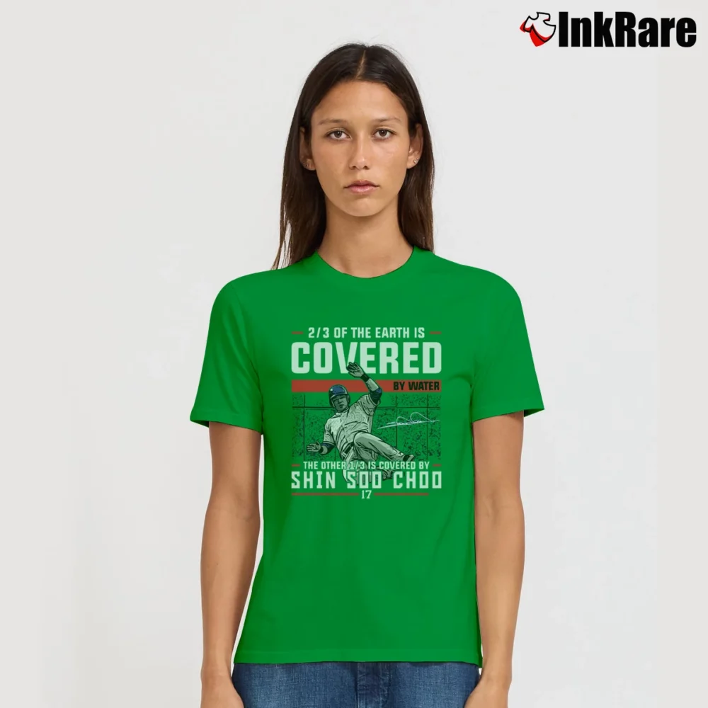 Women’s Shin - soo Choo Baseball Graphic Signature T-Shirt in irish green | Soft, Flattering Fit