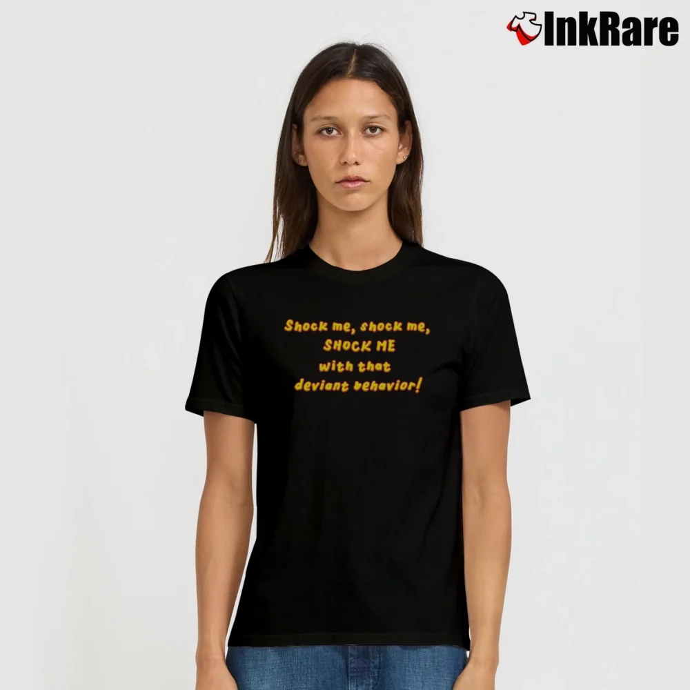 Women’s Shock Me Empire Records Quote Signature T-Shirt in black | Soft, Flattering Fit