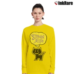 Women’s Shonen Knife 90s Graphic Kawaii Black Cat Punk Band Long-Sleeve Top in yellow | Sleek, Versatile, All-Season