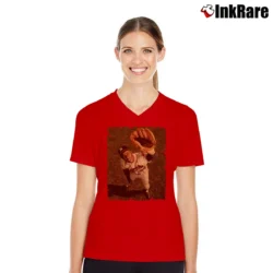 Women’s Shop 1957 atlanta braves hank aaron for Baseball Fans V-Neck Tee in red | Chic Neckline, Soft Texture