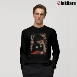 Men’s Shoreline Mafia Ohgeesy Fan Art Rap Long-Sleeve Shirt in black | Sleek, Lightweight, Year-Round Wear