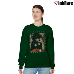 Women’s Shoreline Mafia Ohgeesy Fan Art Rap Relaxed Sweatshirt in forest green | Soft, Laid-Back Vibe