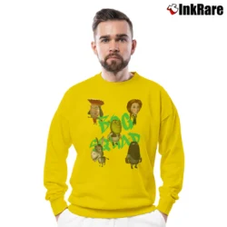 Men’s Shrek Bog Squad Crewneck Sweatshirt in yellow | Cozy Fabric, Clean Style