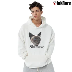 Men’s Siamese Cat Graphic for Cat Lovers Pullover Hoodie in white | Cozy, Durable, Modern Fit