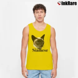 Men’s Siamese Cat Graphic for Cat Lovers Tank Top in yellow | Breathable, Active-Friendly Design