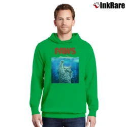 Men’s Siamese Cat Threat From The Deep Sea Paws Pullover Hoodie in irish green | Cozy, Durable, Modern Fit