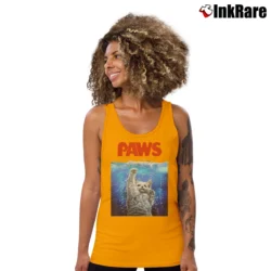 Women’s Siamese Cat Threat From The Deep Sea Paws Tank Top in orange | Lightweight, Movement-Friendly