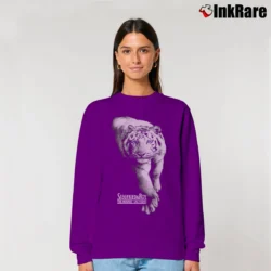 Women’s Siegfried & Roy White Tiger Las Vegas Relaxed Sweatshirt in purple | Soft, Laid-Back Vibe