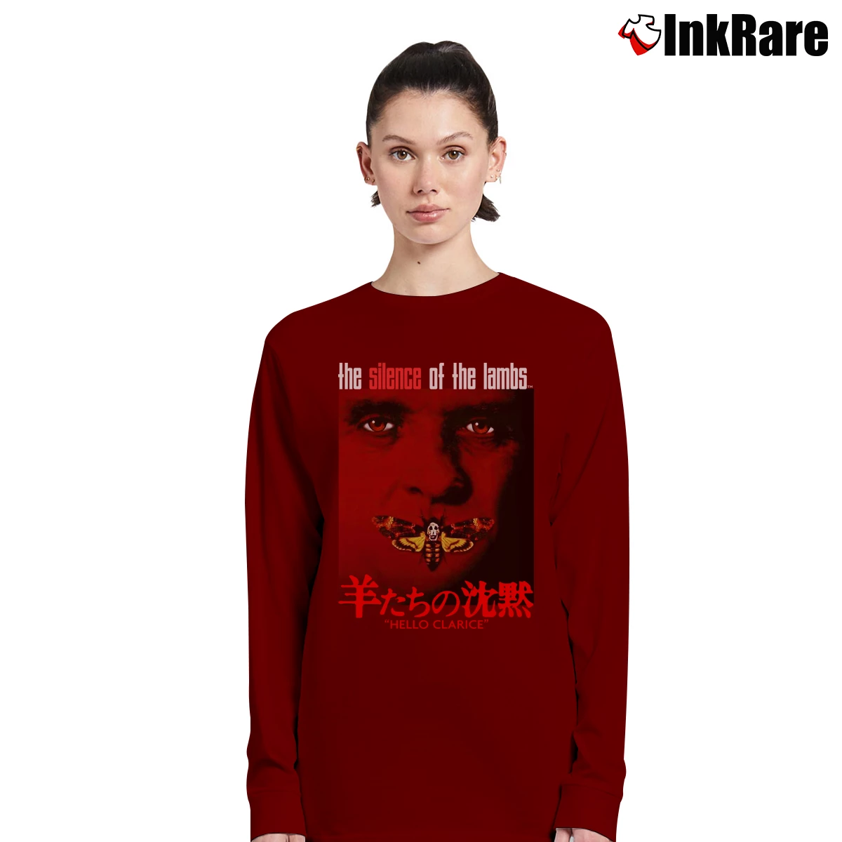 Women’s Silence Of The Lambs Japanese Poster Long-Sleeve Top in maroon | Sleek, Versatile, All-Season