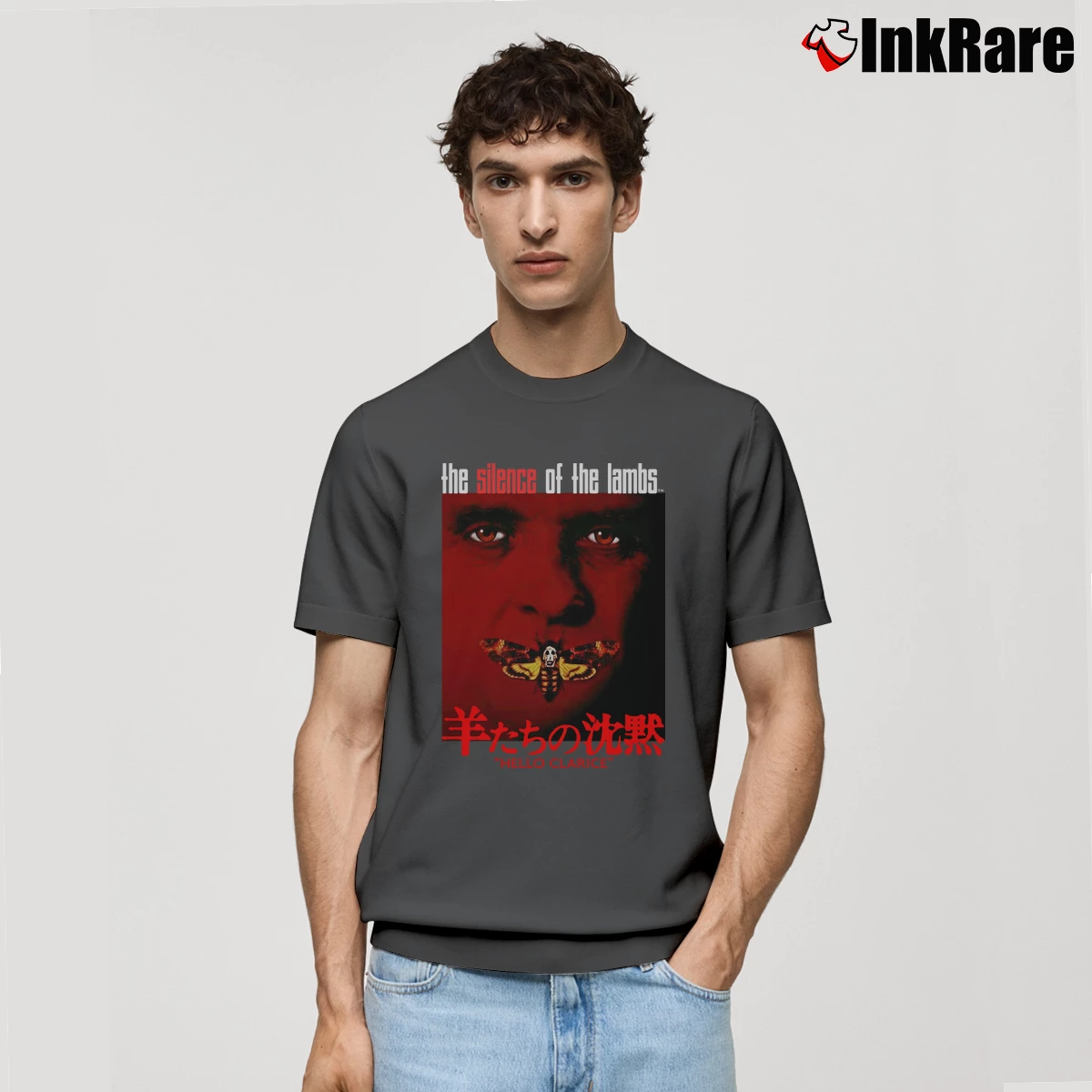 Men’s Silence Of The Lambs Japanese Poster Classic T-Shirt in charcoal | Soft, Breathable Everyday Wear