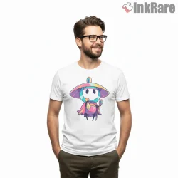 Silksong Mushroom Traveler Colorful Fantasy Shirt on white short sleeve shirt for men graphic tee