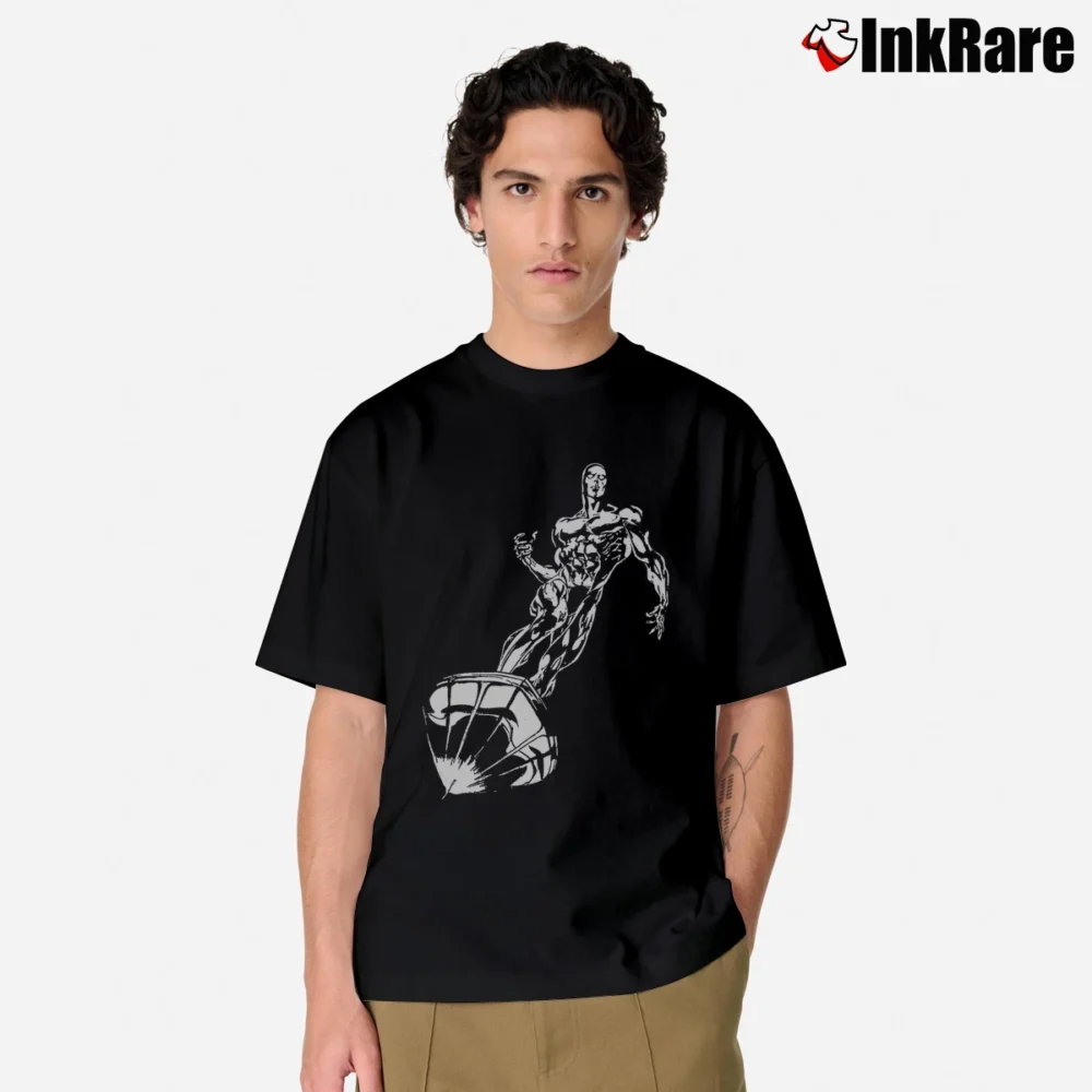 Men’s Silver Surfer Avengers Fantastic Four Marvel Superhero Classic T-Shirt in black | Soft, Breathable Everyday Wear