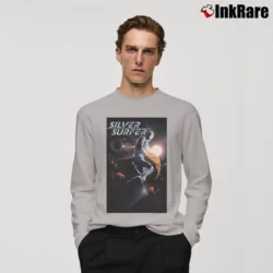 Men’s Silver Surfer Black Comic Long-Sleeve Shirt in sport grey | Sleek, Lightweight, Year-Round Wear