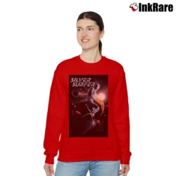 Women’s Silver Surfer Black Comic Relaxed Sweatshirt in red | Soft, Laid-Back Vibe