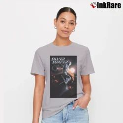 Women’s Silver Surfer Black Comic Signature T-Shirt in sport grey | Soft, Flattering Fit