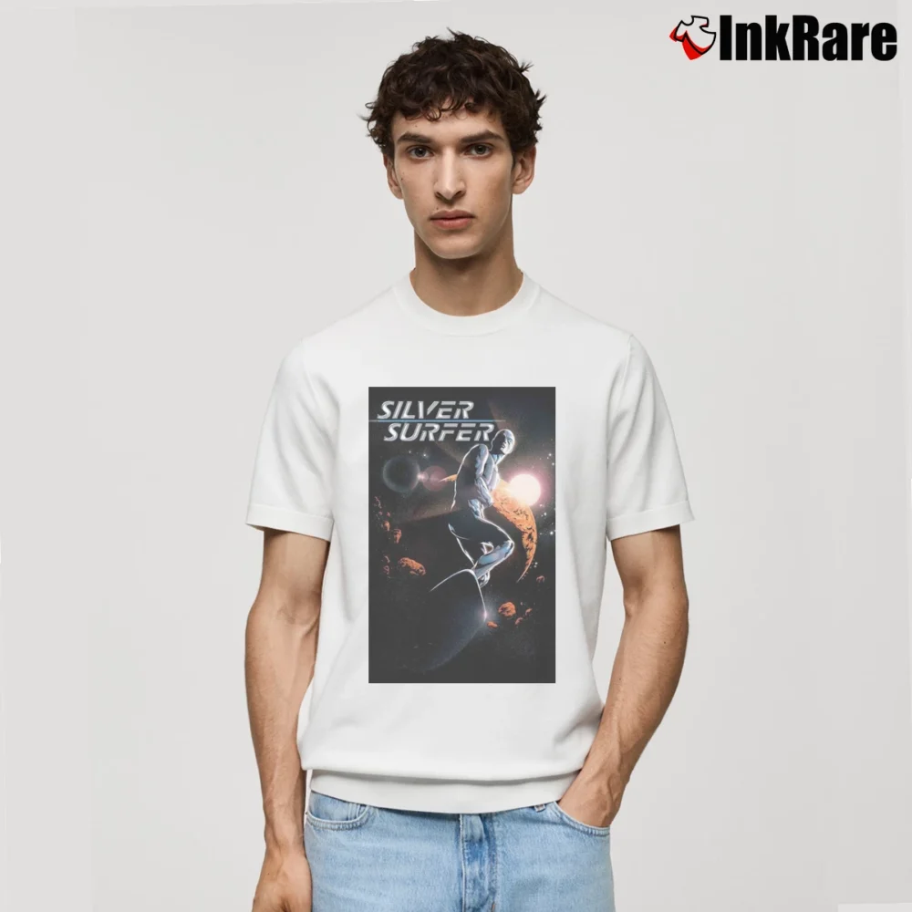 Men’s Silver Surfer Black Comic Classic T-Shirt in white | Soft, Breathable Everyday Wear