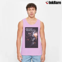 Men’s Silver Surfer Black Comic Tank Top in light pink | Breathable, Active-Friendly Design