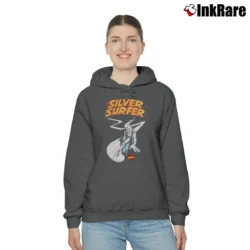 Women’s Silver Surfer Marvel Comics Graphic Cozy Hoodie in charcoal | Warm, Structured, Stylish