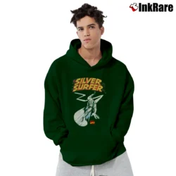 Men’s Silver Surfer Marvel Comics Graphic Pullover Hoodie in forest green | Cozy, Durable, Modern Fit