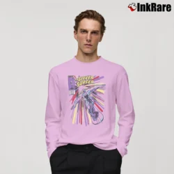 Men’s Silver Surfer Marvel Comics Live Action Movie Long-Sleeve Shirt in light pink | Sleek, Lightweight, Year-Round Wear