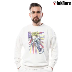 Men’s Silver Surfer Marvel Comics Live Action Movie Crewneck Sweatshirt in white | Cozy Fabric, Clean Style