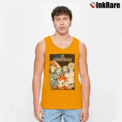 Men’s Silverhawks Retro Cartoon Superhero Tank Top in orange | Breathable, Active-Friendly Design