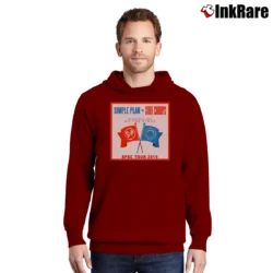 Men’s Simple Plan State Champs Tour 2019 Pullover Hoodie in maroon | Cozy, Durable, Modern Fit