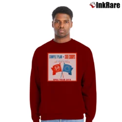 Men’s Simple Plan State Champs Tour 2019 Crewneck Sweatshirt in maroon | Cozy Fabric, Clean Style