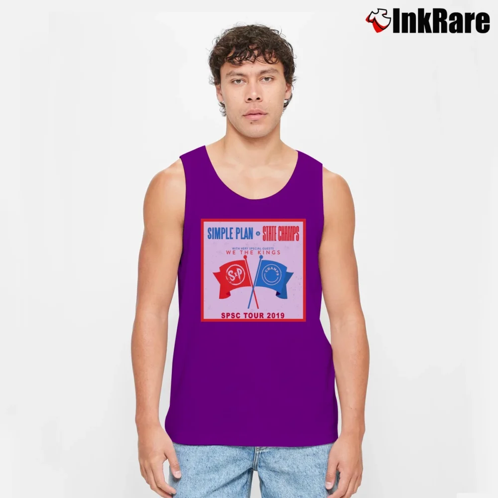 Men’s Simple Plan State Champs Tour 2019 Tank Top in purple | Breathable, Active-Friendly Design