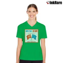 Women’s Simple Plan State Champs Tour 2019 V-Neck Tee in irish green | Chic Neckline, Soft Texture