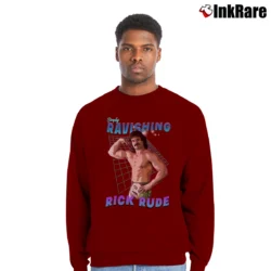 Men’s Simply Ravishing Rick Rude Crewneck Sweatshirt in maroon | Cozy Fabric, Clean Style