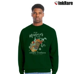 Men’s Simply Southern All My Memories Crewneck Sweatshirt in forest green | Cozy Fabric, Clean Style