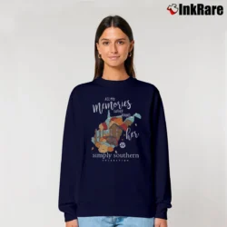 Women’s Simply Southern All My Memories Relaxed Sweatshirt in navy | Soft, Laid-Back Vibe