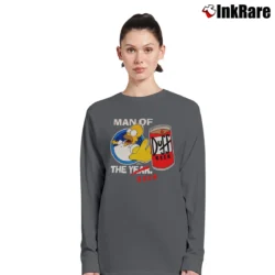 Women’s Simpsons 2003 Man of the Beer Duff Exclusive Long-Sleeve Top in charcoal | Sleek, Versatile, All-Season