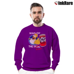 Men’s Simpsons 2003 Man of the Beer Duff Exclusive Crewneck Sweatshirt in purple | Cozy Fabric, Clean Style