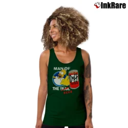 Women’s Simpsons 2003 Man of the Beer Duff Exclusive Tank Top in forest green | Lightweight, Movement-Friendly