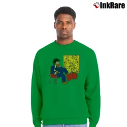 Men’s Simpsons Basquiat Classic Crewneck Sweatshirt in irish green | Cozy Fabric, Clean Style