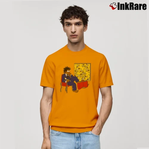 Men’s Simpsons Basquiat Classic Classic T-Shirt in orange | Soft, Breathable Everyday Wear