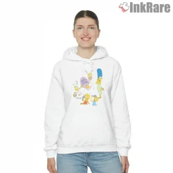 Simpsons Family Happy Easter Holiday Cartoon Scene Shirt on white hoodie for women graphic tee