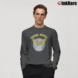 Men’s Simpsons Homer Woo Hoo Long-Sleeve Shirt in charcoal | Sleek, Lightweight, Year-Round Wear