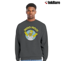 Men’s Simpsons Homer Woo Hoo Crewneck Sweatshirt in charcoal | Cozy Fabric, Clean Style