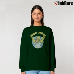 Women’s Simpsons Homer Woo Hoo Relaxed Sweatshirt in forest green | Soft, Laid-Back Vibe