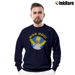 Men’s Simpsons Homer Woo Hoo Crewneck Sweatshirt in navy | Cozy Fabric, Clean Style
