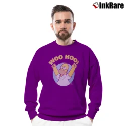 Men’s Simpsons Homer Woo Hoo Crewneck Sweatshirt in purple | Cozy Fabric, Clean Style