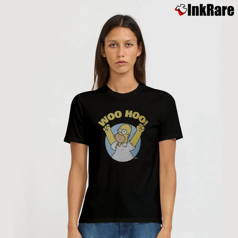 Women’s Simpsons Homer Woo Hoo Signature T-Shirt in black | Soft, Flattering Fit